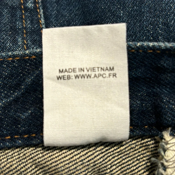 A.P.C. Jeans Sz 34 New Standard Button Fly Dark Wash Straight Leg Denim Jeans - Picture 11 of 11